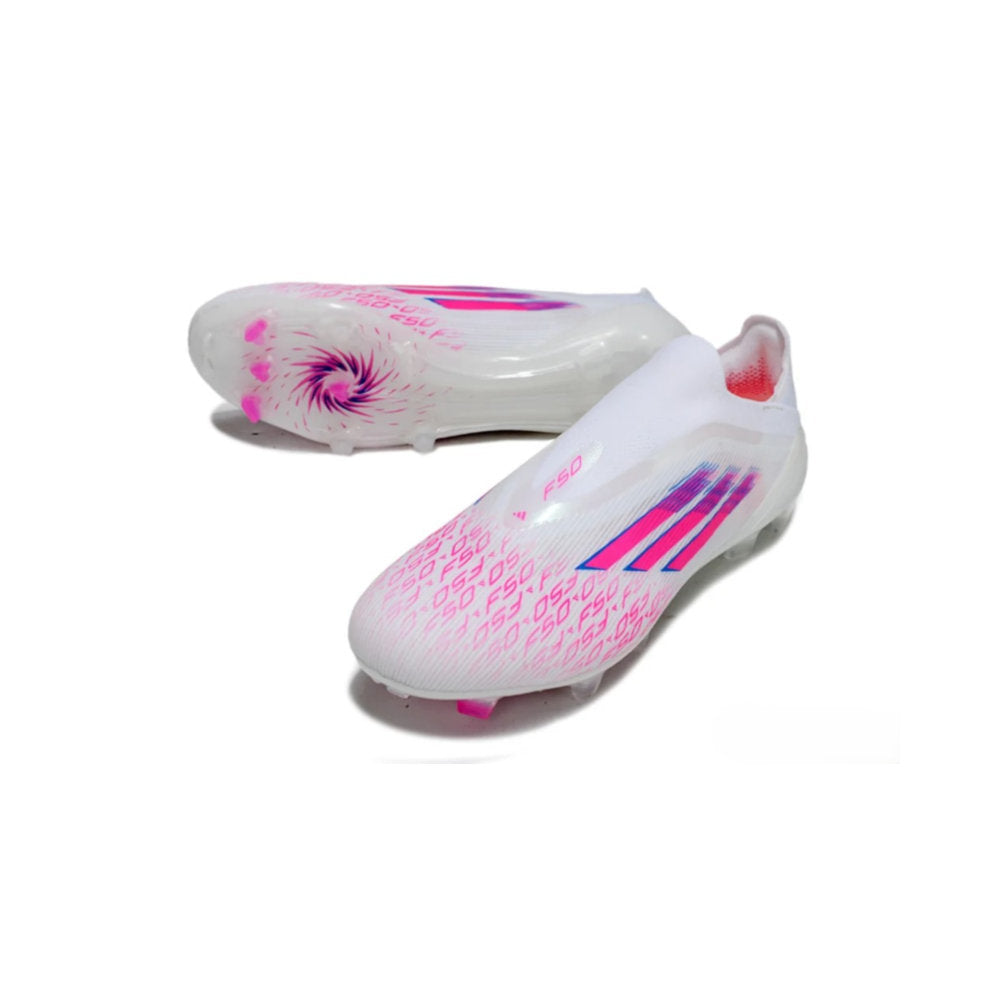 Adidas F50 Elite Laceless FG Cleats "White / Vibrant Pink"