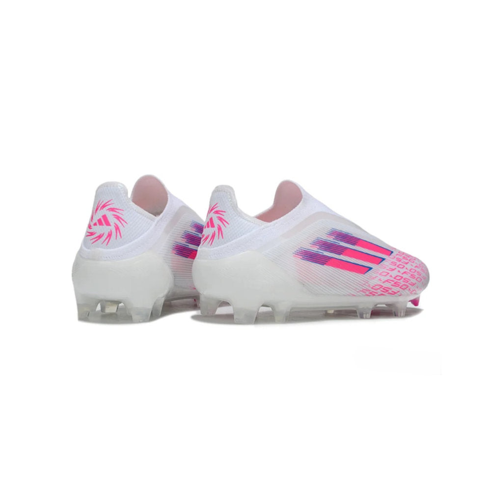 Adidas F50 Elite Laceless FG Cleats "White / Vibrant Pink"